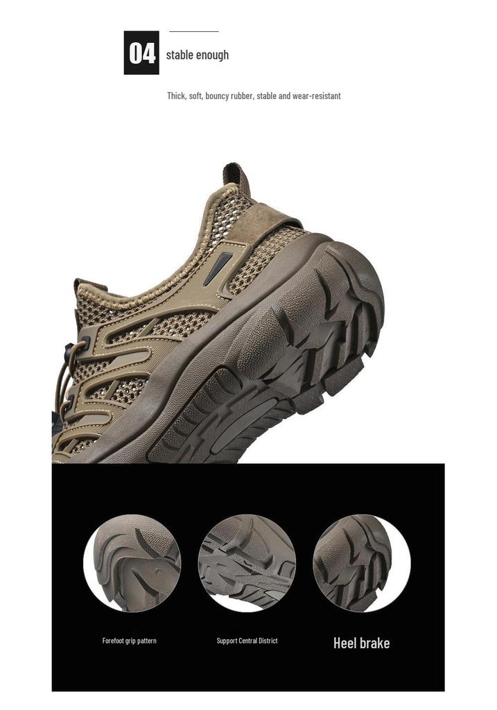 2025 Summer Mesh Men's Lightweight Outdoor Sports Shoes - Soft Sole, Casual, for Hiking and Water Crossing