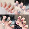 Autumn & Winter Wearable Long Water Drop Nails - European & American Style Small Colored Nail Art Tools, Ladder Shape Tips