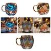 Feiertags-Glasbecher Bemalt Verziert Spülmaschinenfest Trinkkaffeetasse Ideal für Tägliche Mahlzeiten und Feierliche Geschenke