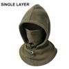 3-i-1 Fleece Dubbellager Integrerad Mössa Vindtät Varm Vinter Flanell Varm Maskmössa Balaklava Huva Fodrad med Fleece 360 Full Täckning