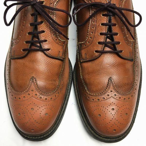 60s-70s Vintage TOWNCRAFT Long Wingtip Business Shoes Brown Size 9.5D / 26.5-27.5cm(USED)