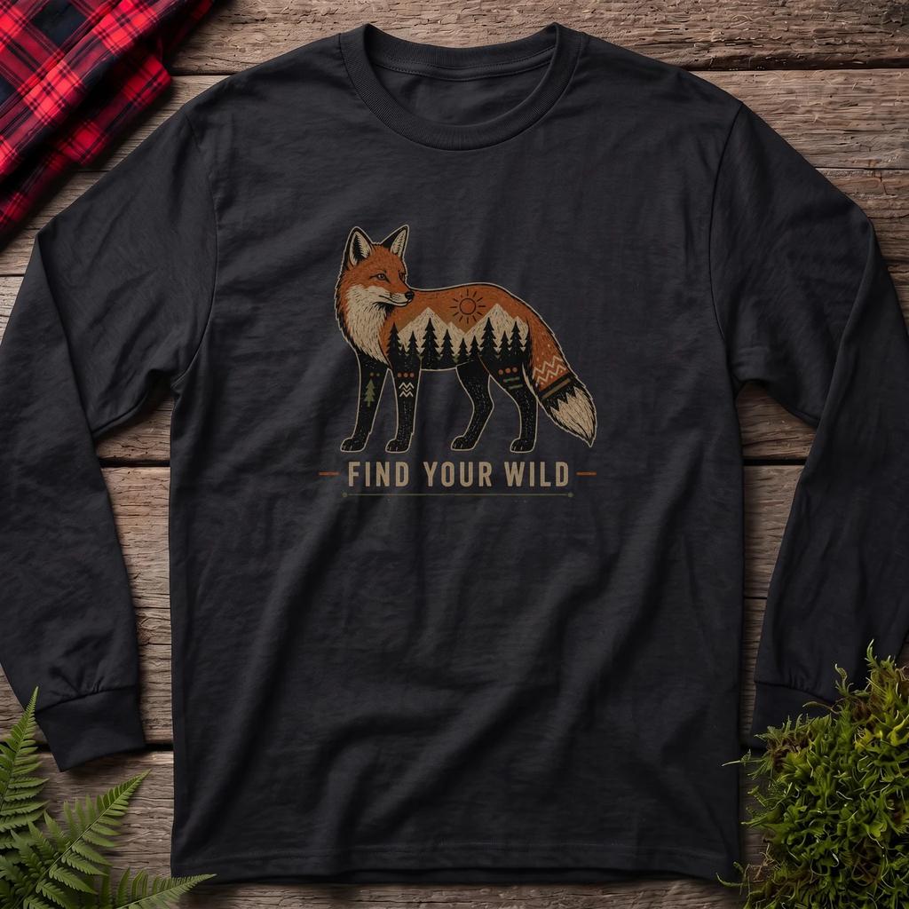 Find Your Wild_Fox - Long Sleeve Graphic Tee