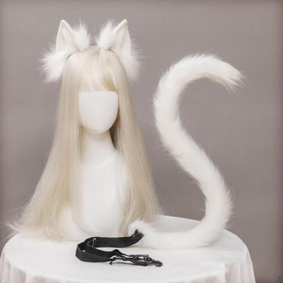 Animal Hairhoop & Tail Costume Kit Lolita Headband for Party Halloween Fancy Dress Cosplay