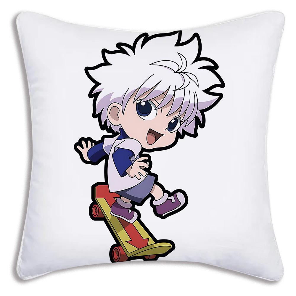 Hot Anime Comics Hunter×Hunter Pillow Covers Cartoon Sofa Decorative Home Double-Sided Printing Short Plush Cute Cushion Cover