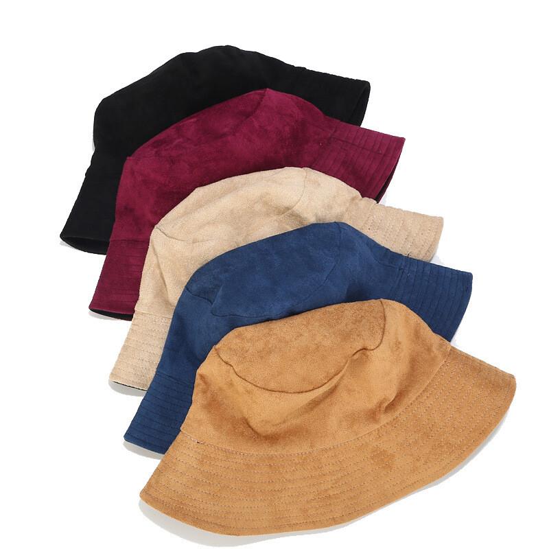 Men Women Wide Brim Suede Sun Hat Outdoor Hiking Fishing Bucket Cap