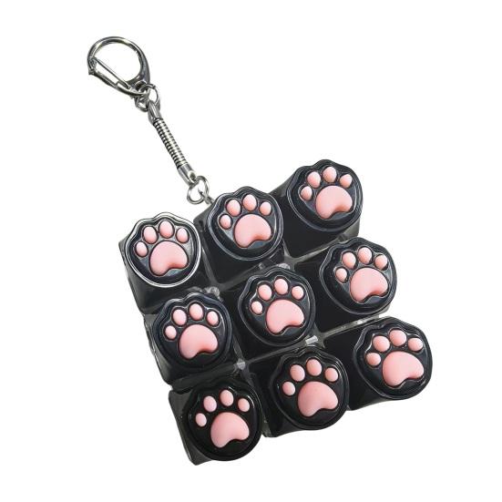 

Cat Paw Keyboard Fidget Toy 9-in-1 LED Light-up Keyboard Keychain Decompression Button Finger Clicker Toy Work Travel Stress Relief Desk Toy With Light чёрный
