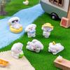 6 Piece Colorful Resins Dog Miniature Sculpture With Beach Theme Design Vacation Animal Statue Table Decoration Accent
