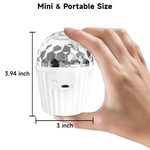 Mini Disco Ball Light - Sound-Activated RGB Strobe Party Lighting with Remote Control and USB Power Supply for Home Dance, Karaoke, Birthday Parties,