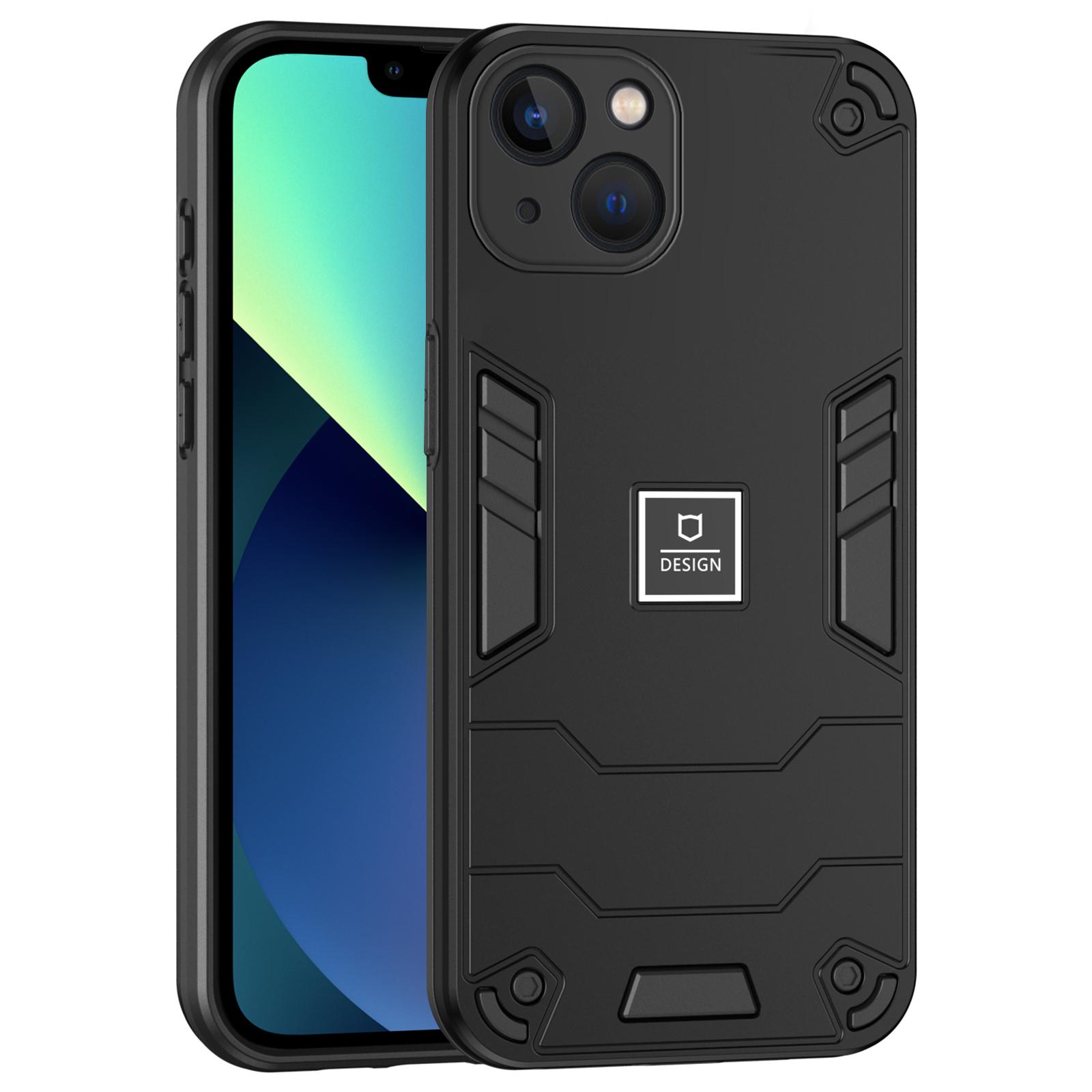 

Case for iPhone 13 Hard PC Back Soft TPU Bumper Protective Phone Cover Black