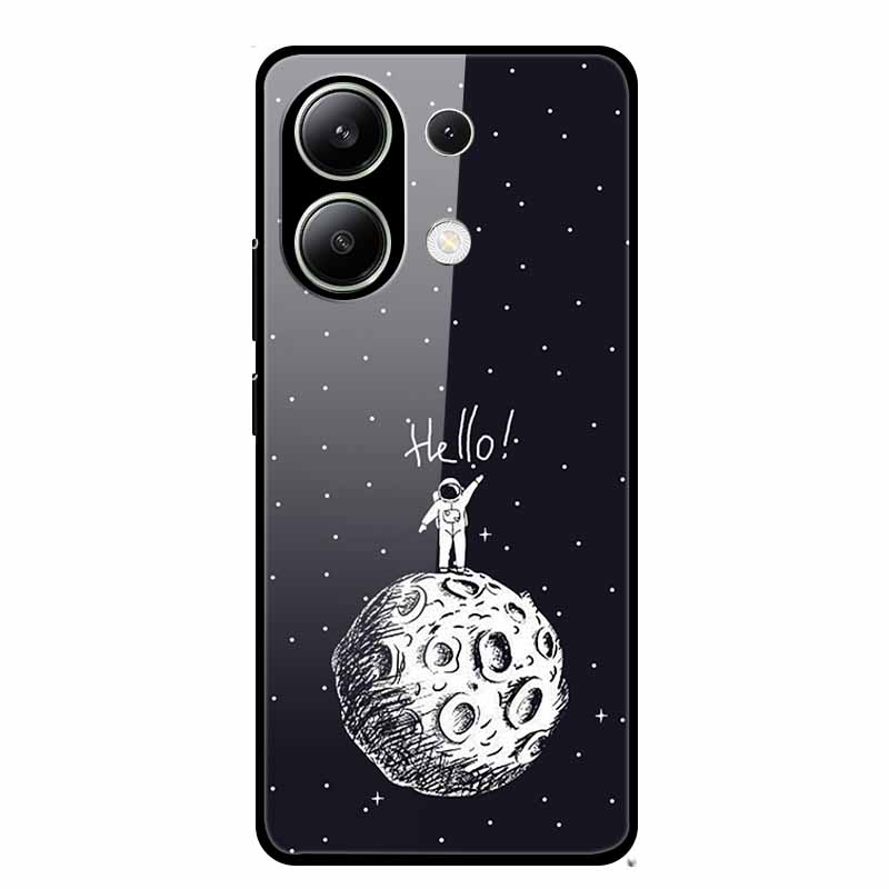 Glass Back Cover For Xiaomi Redmi Note 13 Case Note13 Pro Coque Hard Tempered Glass Case For Redmi Note 13 Pro Case Soft Bumper