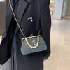 Korean version of pearl chain handbag 2025 summer new bag women's fashion rivet messenger bag clip shoulder bag