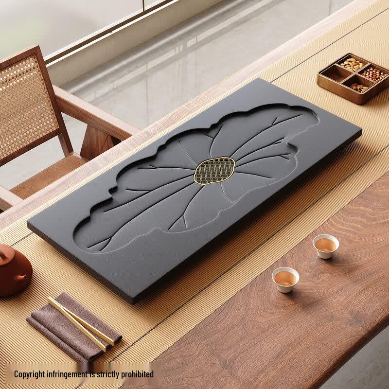 Imitation Black Gold Stone Drainage Tea Tray