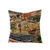 Kissenbezug im Retro-amerikanischen Stil Polyester Bedrucktes Kissen Heim Wohnzimmer Sofa Bedrucktes Kissen