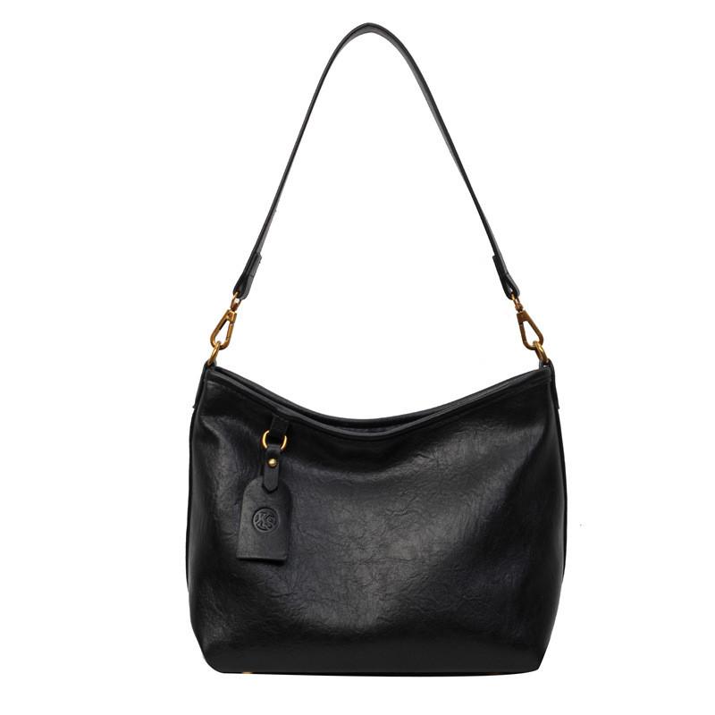 Ielgy High-End Soft Leather Commuter Ladies Armpit Order Shoulder Bag Fashion All-Match Tote Bag Large Capacity Crossbody