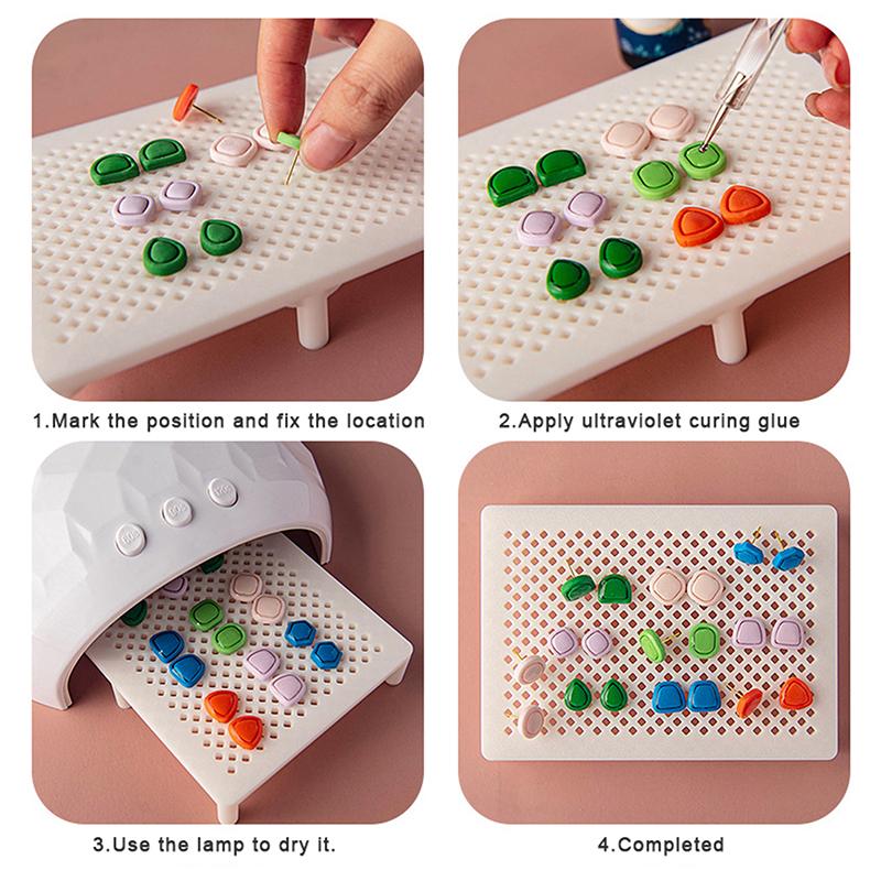 Polymer Clay Earring Fixing Rack Ultraviolet Lamp Pottery Clay Stud Bracket Manual Auxiliary Hole Position Fixing Holder Tools