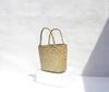 High-End Retro Woven Straw Handbag: Color Block Beach Basket