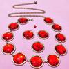 Halloween Cosplay Waist Belt Stone Chain Adjustable Tight Jeans Dress Belt Chain with Round Red Gems Party Costume