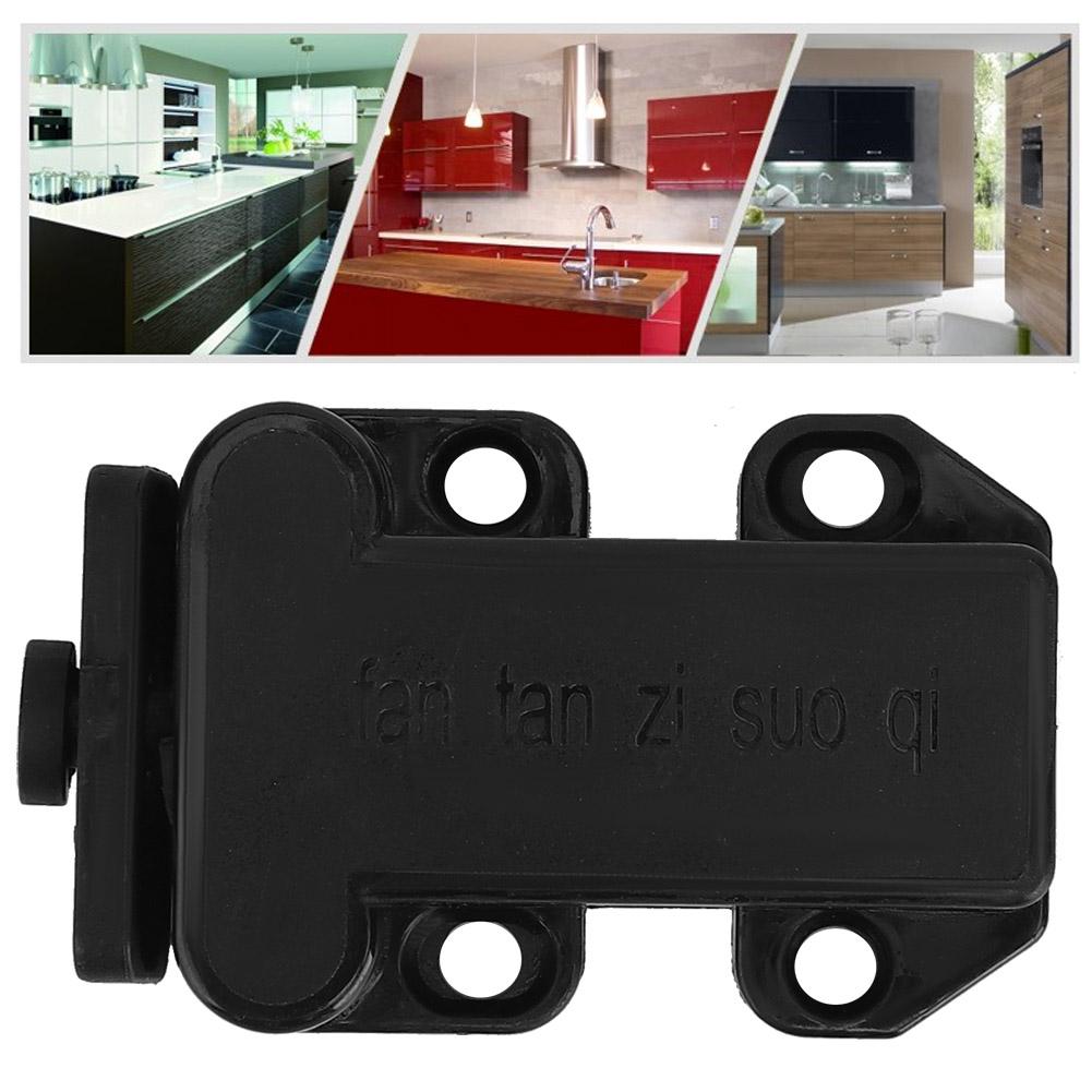 6 Sets Nylon Cabinet Drawer Rebound Self Locking Door Latches Furniture Hardware AccessoriesBlack