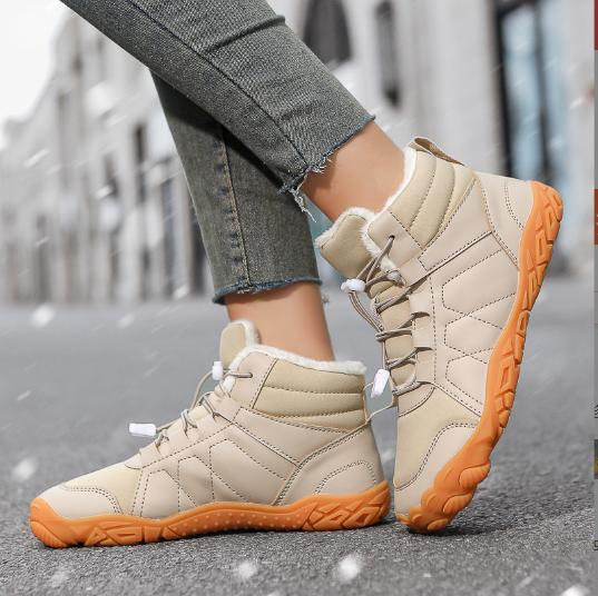 New Men's Snow Boots Bare Foot Plus Pile Thickened Single Shoes Waterproof Non-slip Cotton Boots M1037