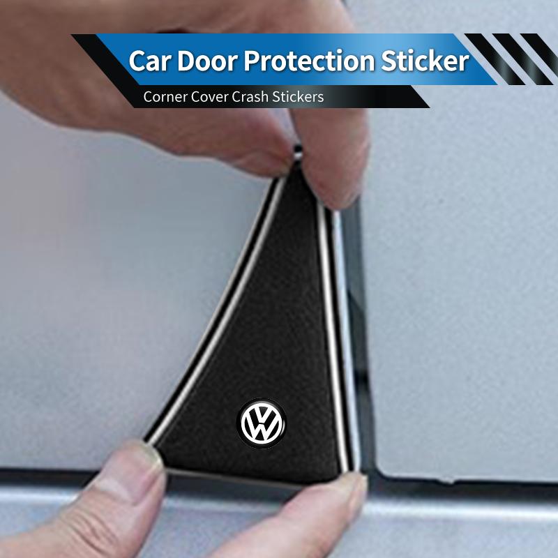 2Pcs/4Pcs Auto Car Door Corner Anti-collision Protector Sticker For VW Golf GTI Polo Passat Tiguan Jetta T-ROC Touareg Touran CC zr2