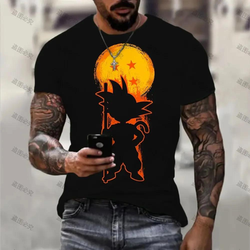 2025 Anime Short Sleeve Gentleman Y2k DragonballsT Shirt Men's Clothing Summer New in Tops and T-shirts Boy Narutos Clothes Tees