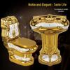 European Palace Gold-Plated Embossed Retro Toilet in Golden Color