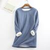 O-Neck Long Sleeves Slim Fit Bottoming Shirt Fall Winter Thickened Fleece