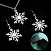 Snow Flower Pendant Necklace Earrings Set for Women Stainless Steel Elegant Jewelry Valentine's Day Party Gifts Wear 2026 New