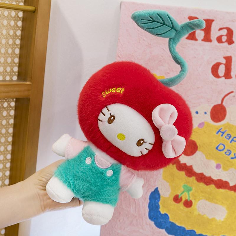 Cherry Bow Decoration Plush Toy Cute Character Stuffed Animal For Girls Kids Playroom