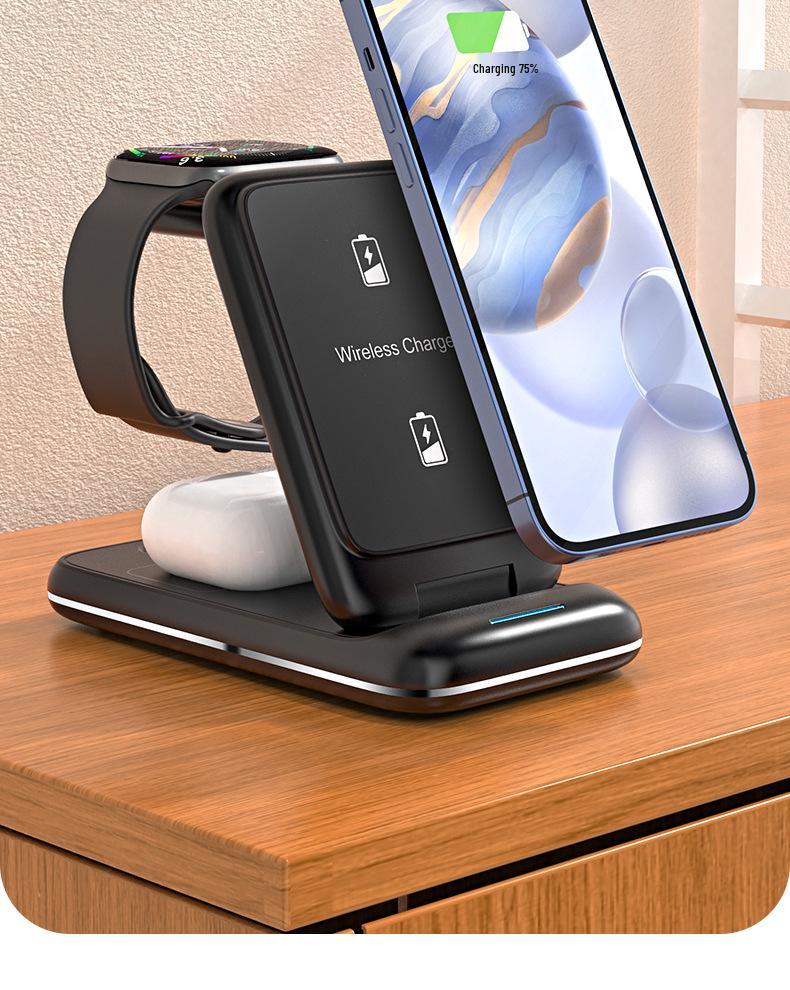 3-in-1 Foldable Wireless Charger for Apple Phones, Watches & Earbuds