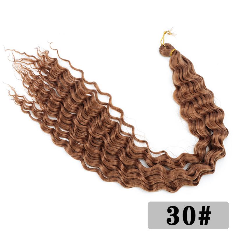30Inch Syntheitc Pre Stretched Long Deep Wave Curly Braiding Hair Extensions Ocean Wave Crochet Hair for Women