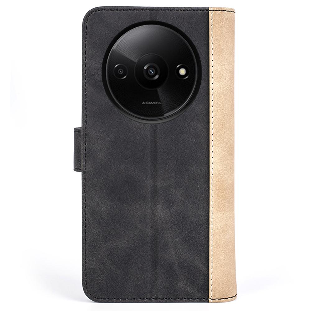 For Xiaomi Redmi A3/Poco C61 4G Wallet Case PU Leather Color Splicing Shockproof Phone Cover