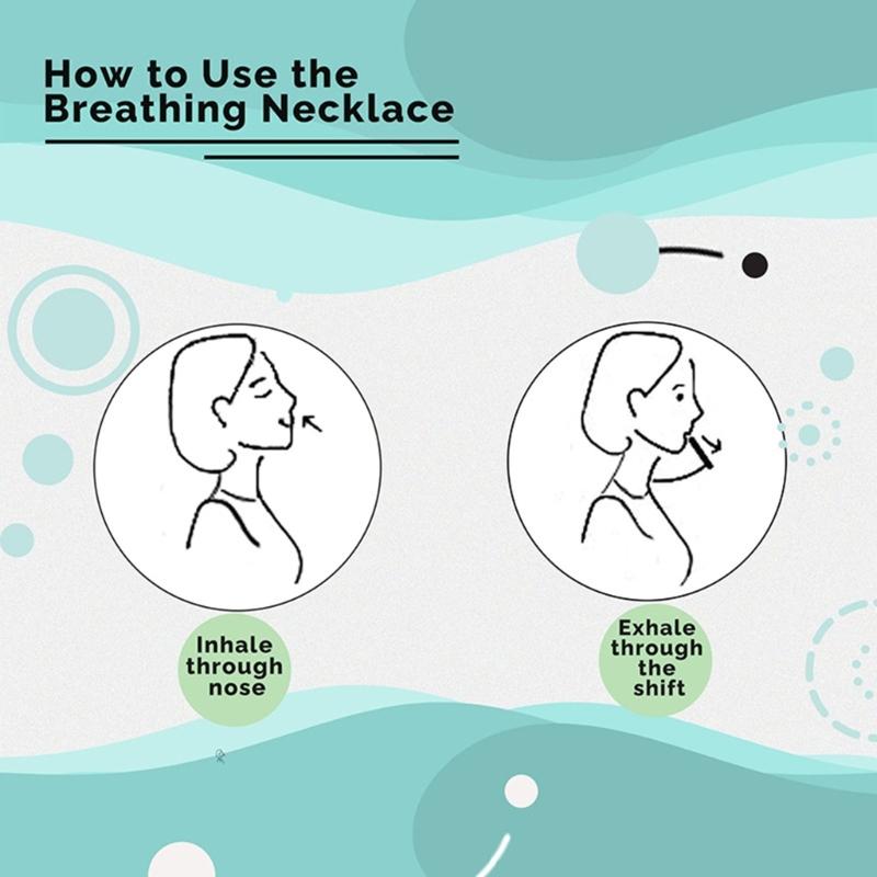 Mindful Breathing Necklace and Card Relaxing Breathing Necklace Accessory Meditation Essential Neckchain Meditation Gift