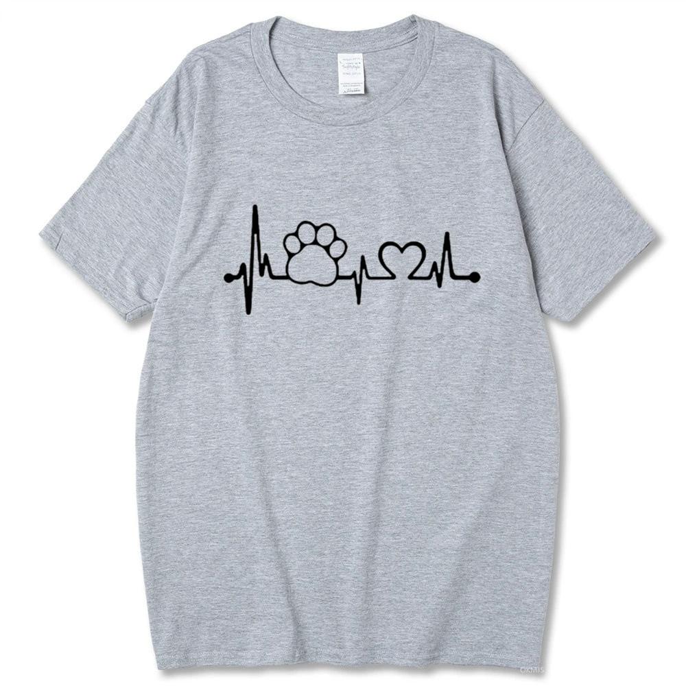 Maycaur New Love Heart Dogs Paws Print T Shirt Unisex Cartoon Tshirt Funny Black Tshirt Summer Fashion Oneck Aesthetic Tshirts