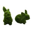 Easter Bunnies Decorations Moss Bunnies Figurines Artificial Flocking Rabbit Easter Decors Animal Sculpture Home Decors