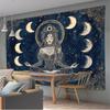 VIKAMA Moonlight Witch Meditation Tapestry Starry Moon Meditation Space Bohemian Style Bedroom Living Room Decor