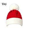 Stretchy Knitted Winter Cap Women Christmas Elf Hat, Cozy Knit Hat with Pom Stylish for Girls Pom, Warm Skull Outdoor Cold Weather