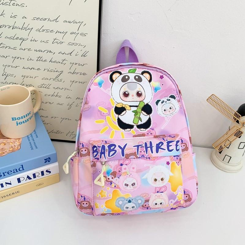 Baby Three Panda Frog Dog Capybara Animal Pattern Backpack Schoolbag Cartoon