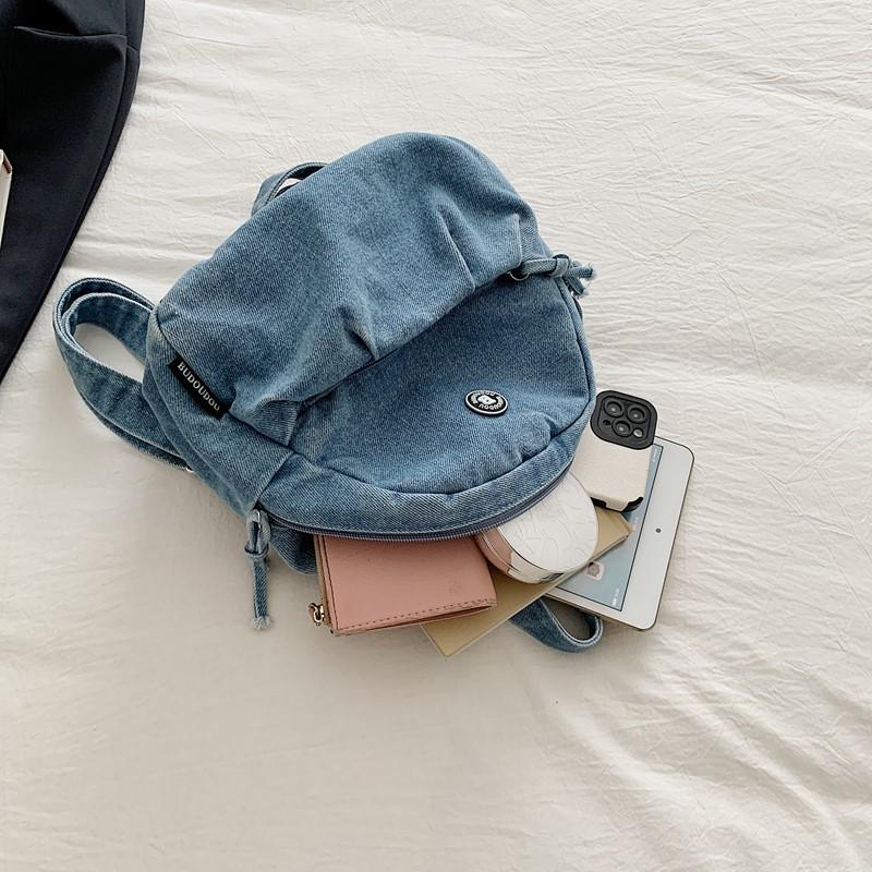 Denim Water-Repellent Backpack Women Travel Backpack