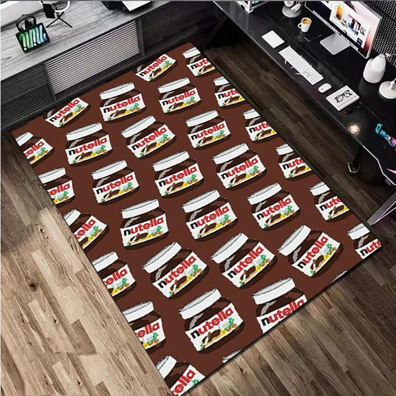 Nutella Schoko-Haselnuss-Aufstrich Glas Brotmesser Teppich für Zuhause Büroteppich Teppich für Zimmerbereich Bürostuhlpolster Feiertagsgeschenk
