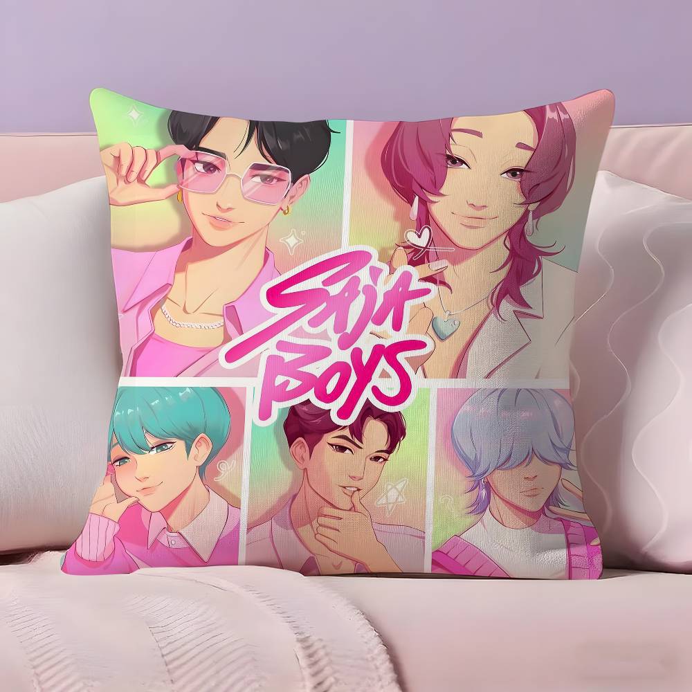 Hot KPop S-Saja Boys Pillow Case Pillowcase Ultra Soft Skin Friendly Fabric Cloud Like Comfort & Concealed Zipper
