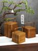 Vintage Bamboo Woven Double Layer Food Box Tea Set Storage Basket Dustproof Snack Container