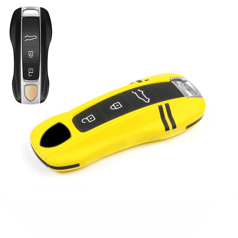 AABKQ1 Car Key Case Multi Colored Track For Porsche Mancan Panamera Cayenne 718 911 Boxster Cayman Key Cover Shell Replacement Kit