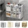 Compartmentalized Cosmetic Storage Box Hanging Design Yellow White Sorting Storage Box Plastic No-drill Pull-Out Storage Drawer
