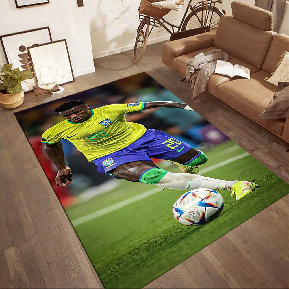 Brazilian Footballer Number Ten Square Rugs Are a Great Choice for Living Rooms, Bedrooms, Home Décor, and As Gifts.