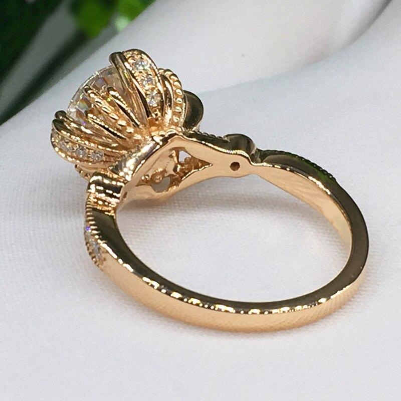 14 Karat Gold gefüllter Diamant-Charme-Damenring für Frauen, Böhmen, Verlobung, unregelmäßiger 14-Karat-Goldschmuck