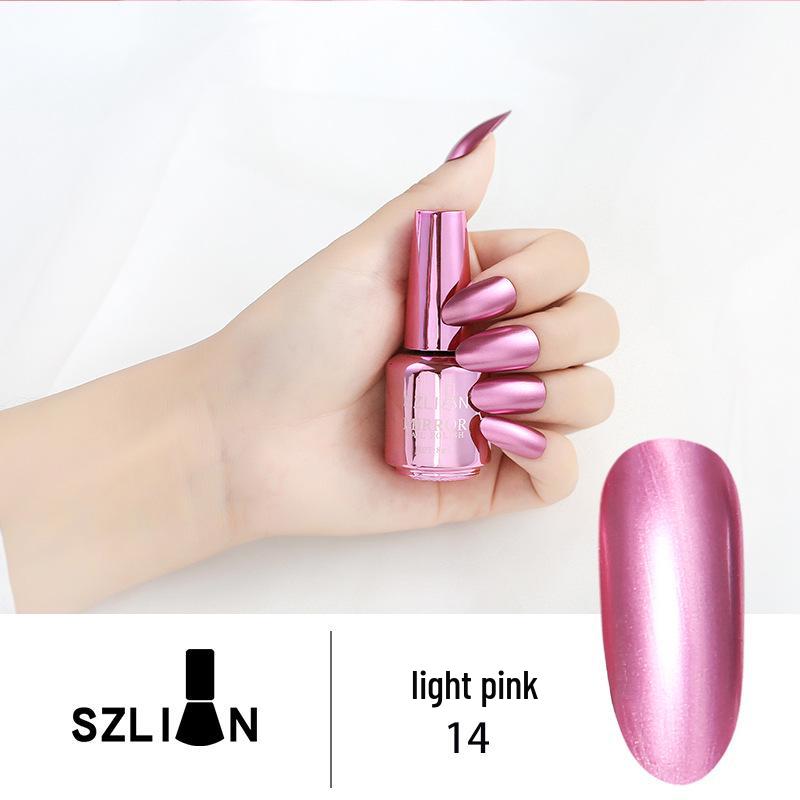Long-Lasting Silver Metallic Mirror Nail Polish, Multicolor Glossy Finish