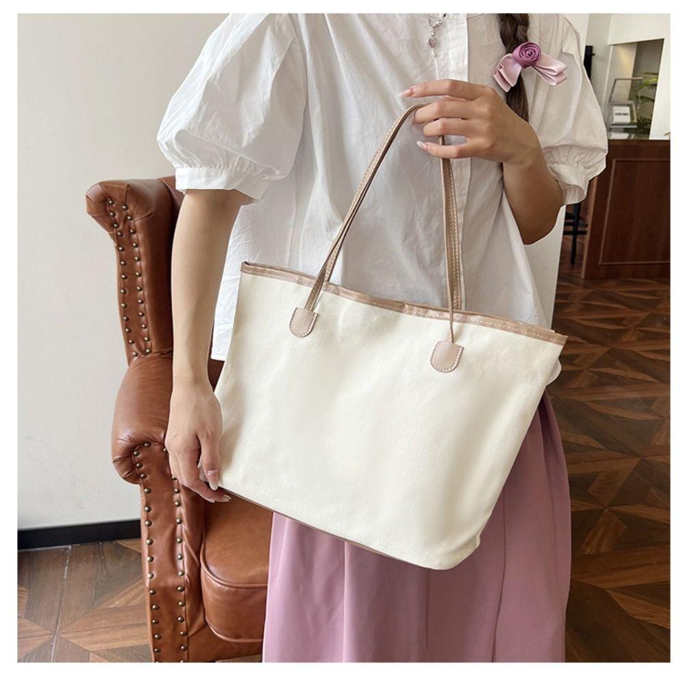 Canvas Lady Shoulder Shopper Bag Large Capacity Reusable Travel Bags  Women