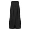 Summer Loose Women's Wide Leg Pants Casual Pleated Solid Zipper Floor-length Pants  Pocket Elastic Solid Pants Plus Size Fall