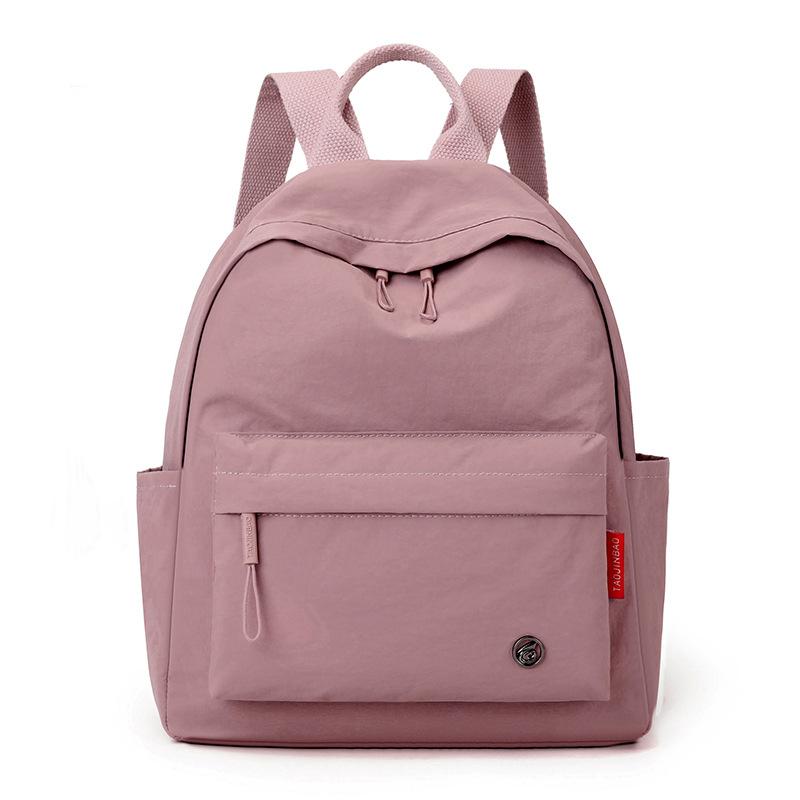 Schoolbag1011 New Backpack Women's Solid Color Versatile Light Travel Oxford Cloth Small Backpack Student Class Commuter Bag